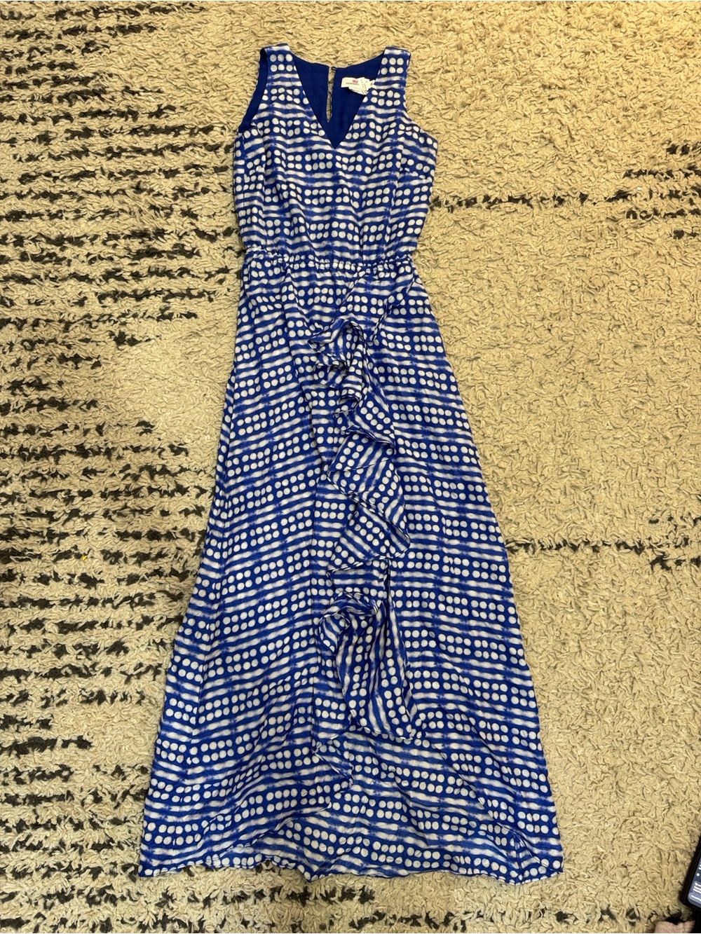 Vineyard Vines Blue and White Dot Midi Dress